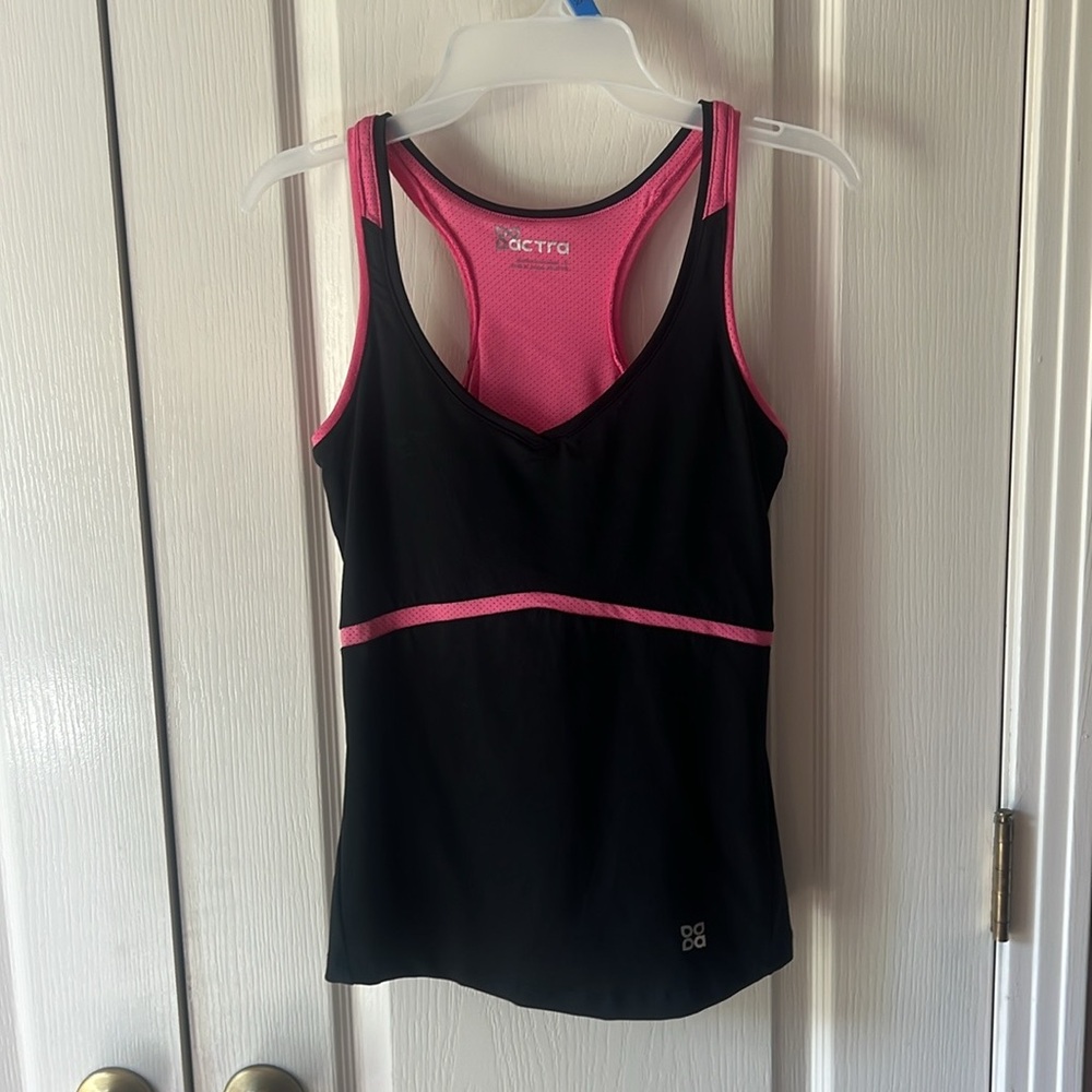 Actra Pink and Black Sports Tank